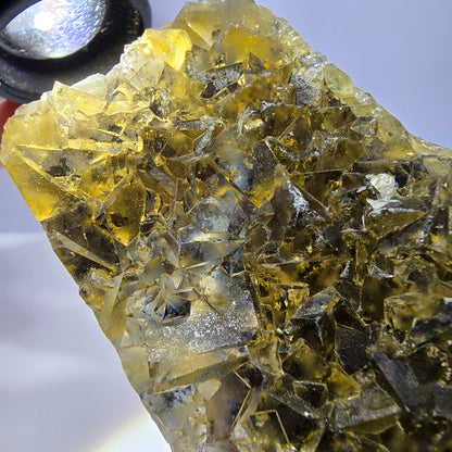 Phantom Fluorit Würfel Stufe, gelb grün Okorusu, Namibia 84*43*14mm