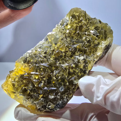 Phantom Fluorit Würfel Stufe, gelb grün Okorusu, Namibia 84*43*14mm