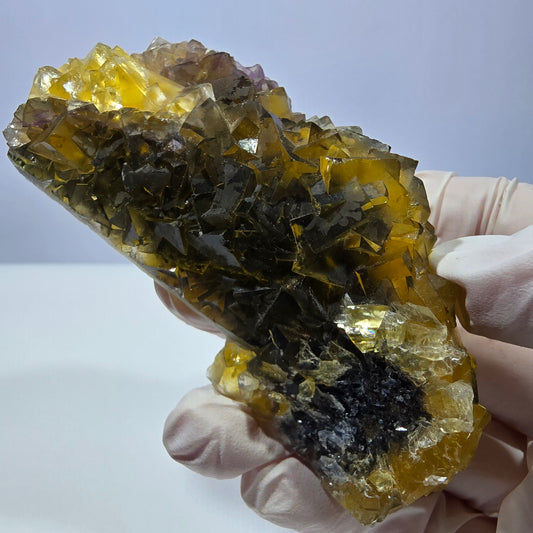 Phantom Fluorit Würfel Stufe, gelb grün Okorusu, Namibia 91*41*28mm