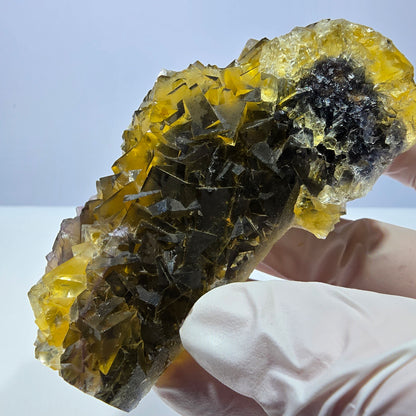 Phantom Fluorit Würfel Stufe, gelb grün Okorusu, Namibia 91*41*28mm