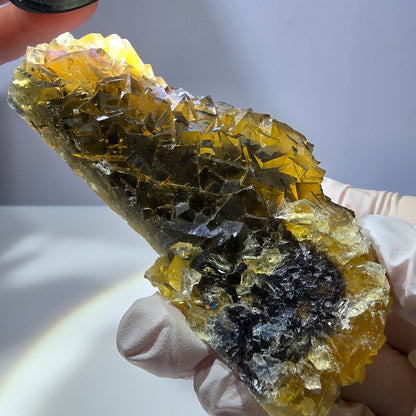 Phantom Fluorit Würfel Stufe, gelb grün Okorusu, Namibia 91*41*28mm