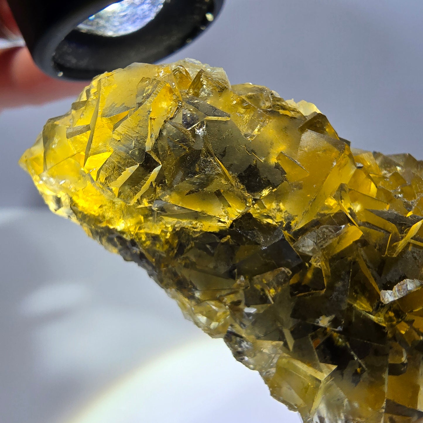 Phantom Fluorit Würfel Stufe, gelb grün Okorusu, Namibia 91*41*28mm