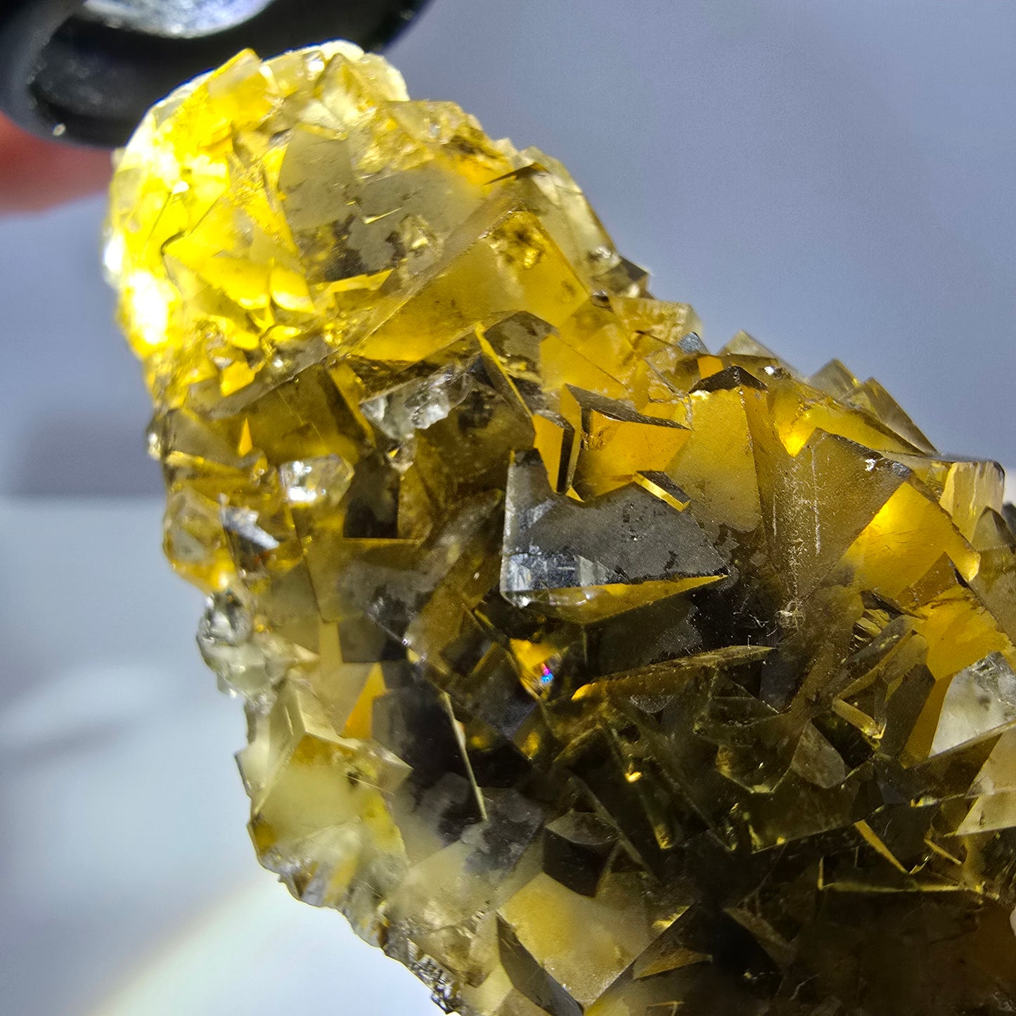 Phantom Fluorit Würfel Stufe, gelb grün Okorusu, Namibia 91*41*28mm