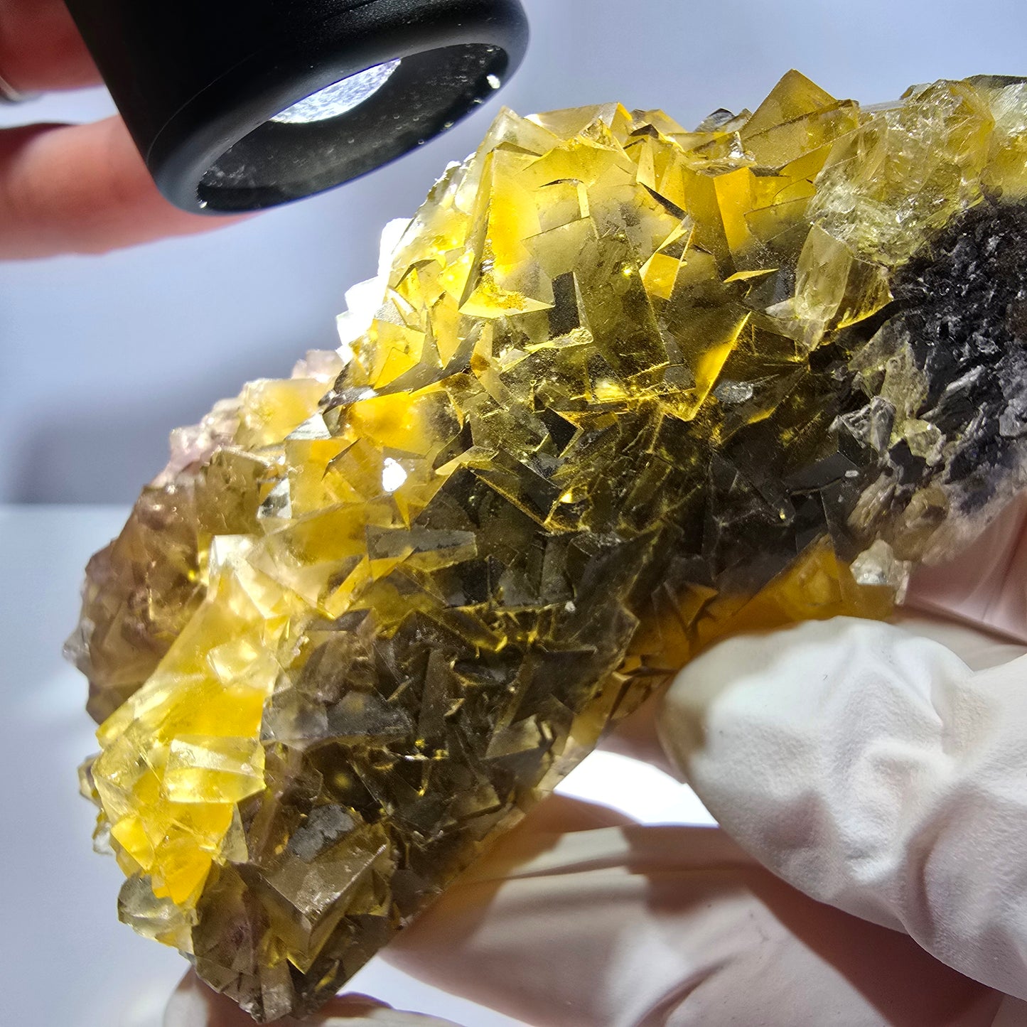 Phantom Fluorit Würfel Stufe, gelb grün Okorusu, Namibia 91*41*28mm