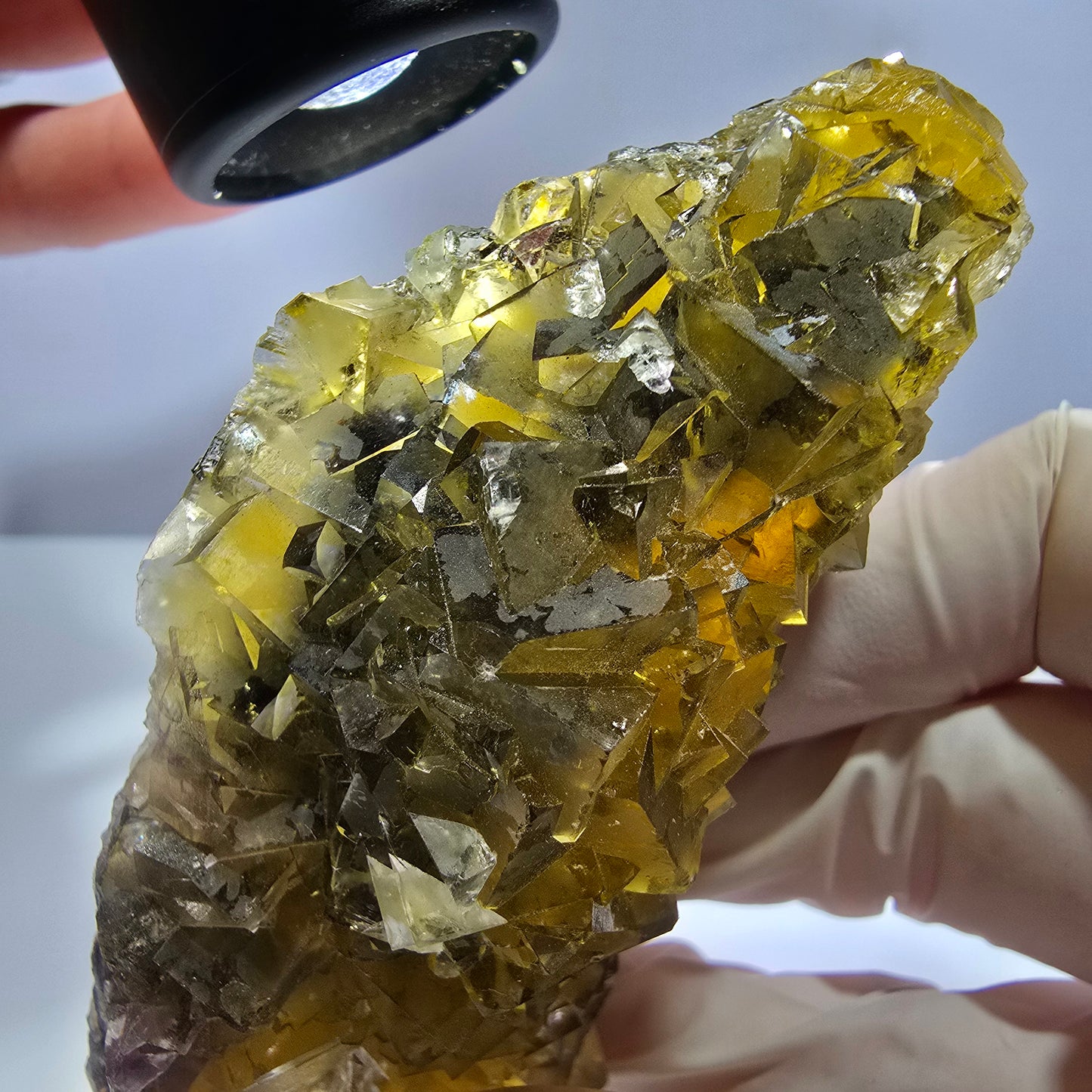 Phantom Fluorit Würfel Stufe, gelb grün Okorusu, Namibia 91*41*28mm