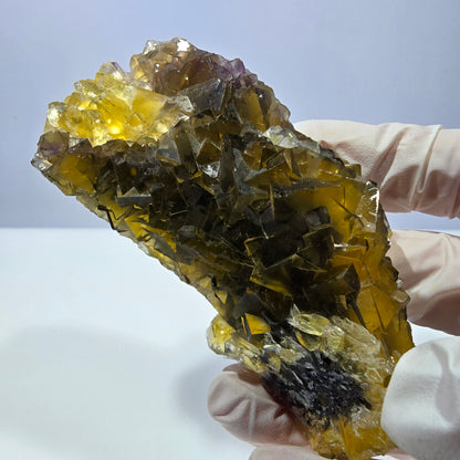 Phantom Fluorit Würfel Stufe, gelb grün Okorusu, Namibia 91*41*28mm