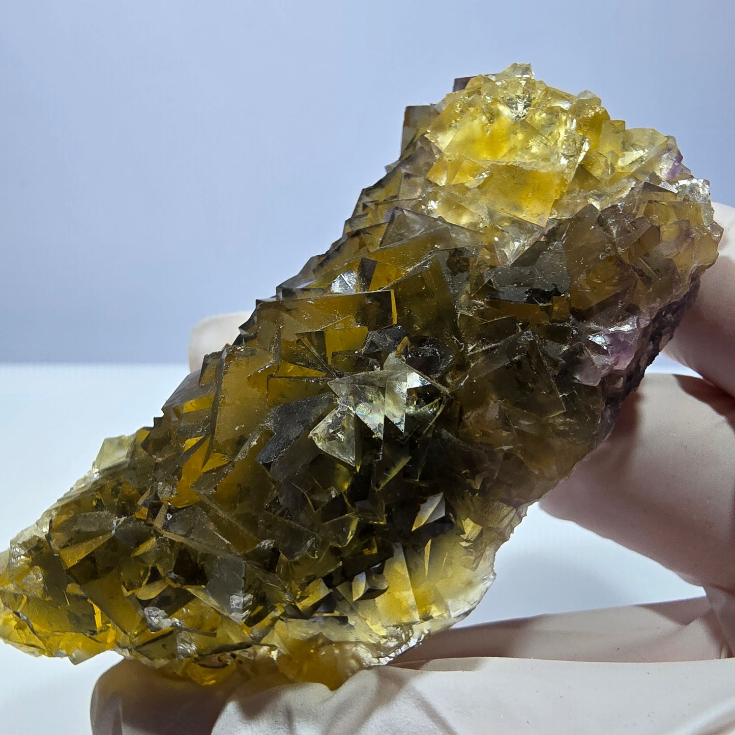 Phantom Fluorit Würfel Stufe, gelb grün Okorusu, Namibia 91*41*28mm