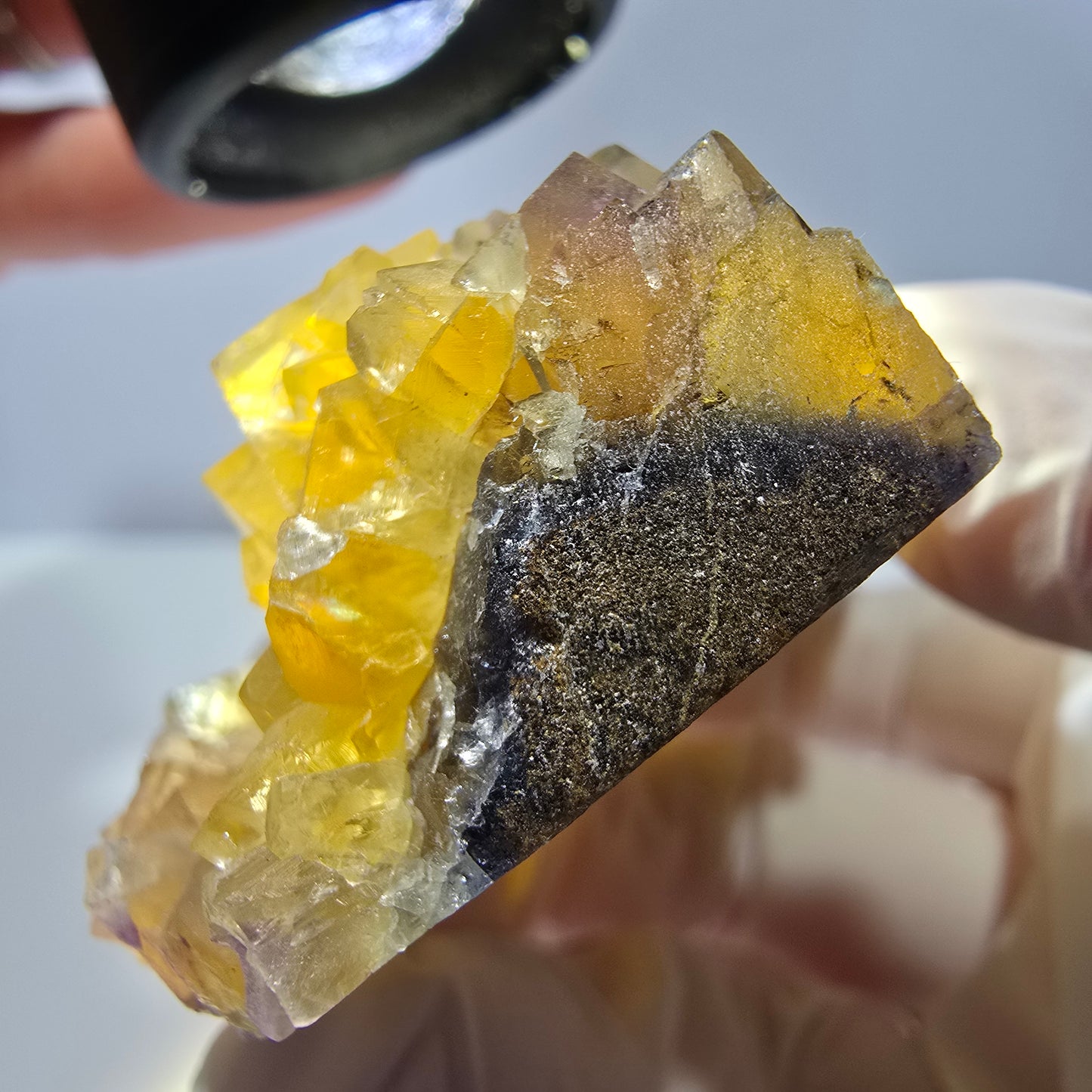 Phantom Fluorit Würfel Stufe, gelb grün Okorusu, Namibia 91*41*28mm