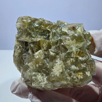 Phantom Fluorit Würfel Stufe, gelb Okorusu, Namibia 72*53*29mm