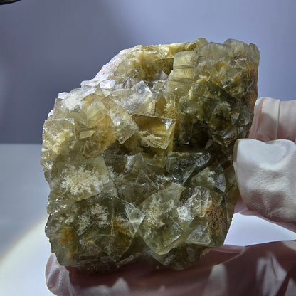 Phantom Fluorit Würfel Stufe, gelb Okorusu, Namibia 72*53*29mm