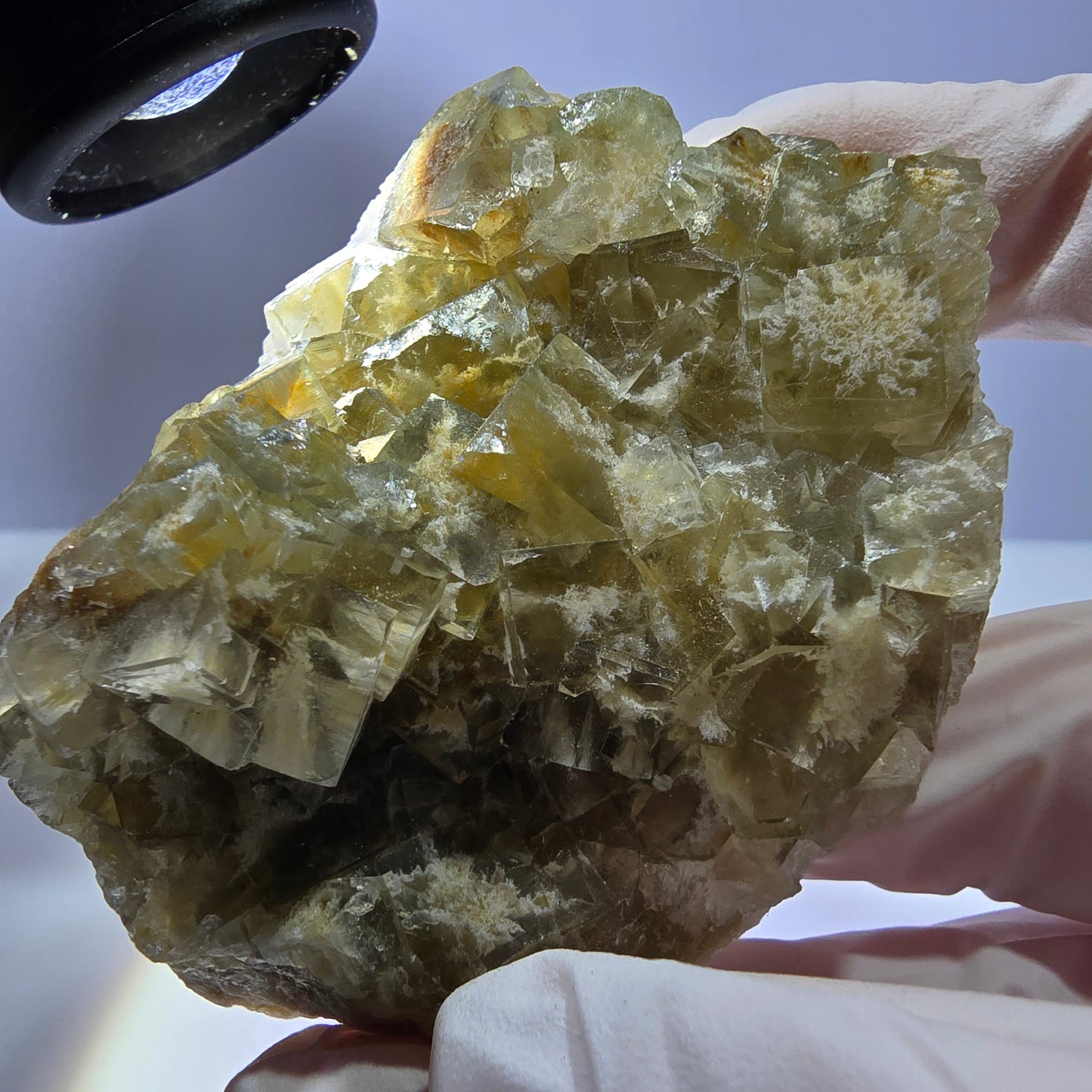 Phantom Fluorit Würfel Stufe, gelb Okorusu, Namibia 72*53*29mm