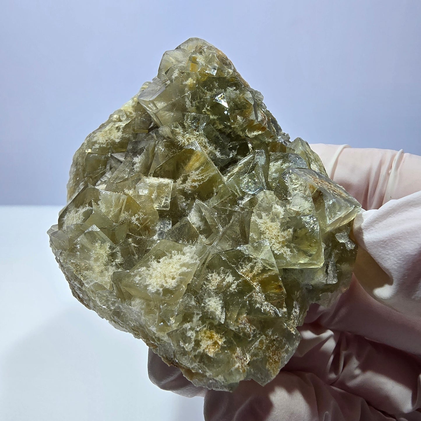 Phantom Fluorit Würfel Stufe, gelb Okorusu, Namibia 72*53*29mm