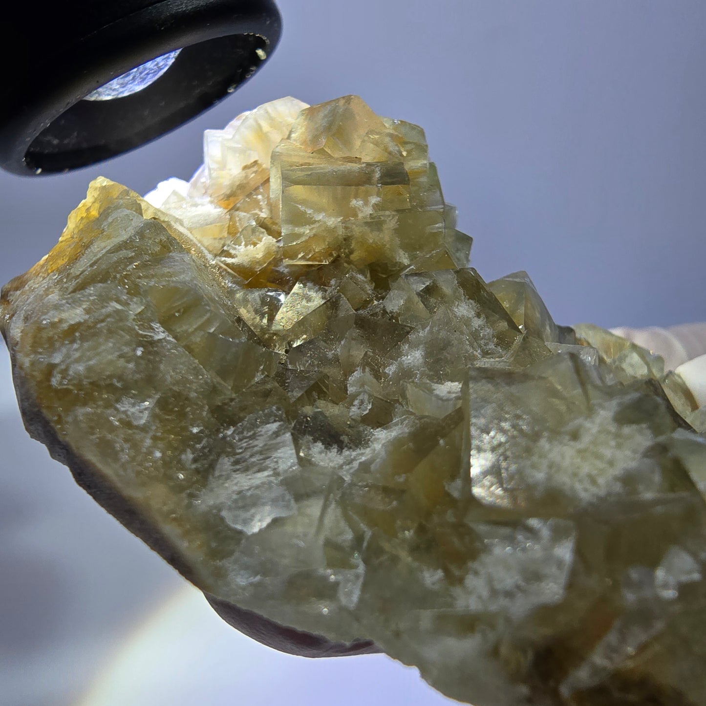 Phantom Fluorit Würfel Stufe, gelb Okorusu, Namibia 72*53*29mm