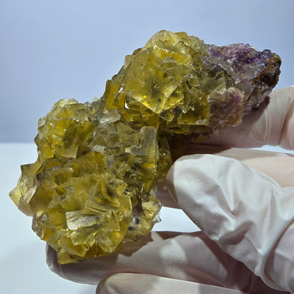 Phantom Fluorit Würfel Stufe, gelb grün Okorusu, Namibia 81*42*20mm