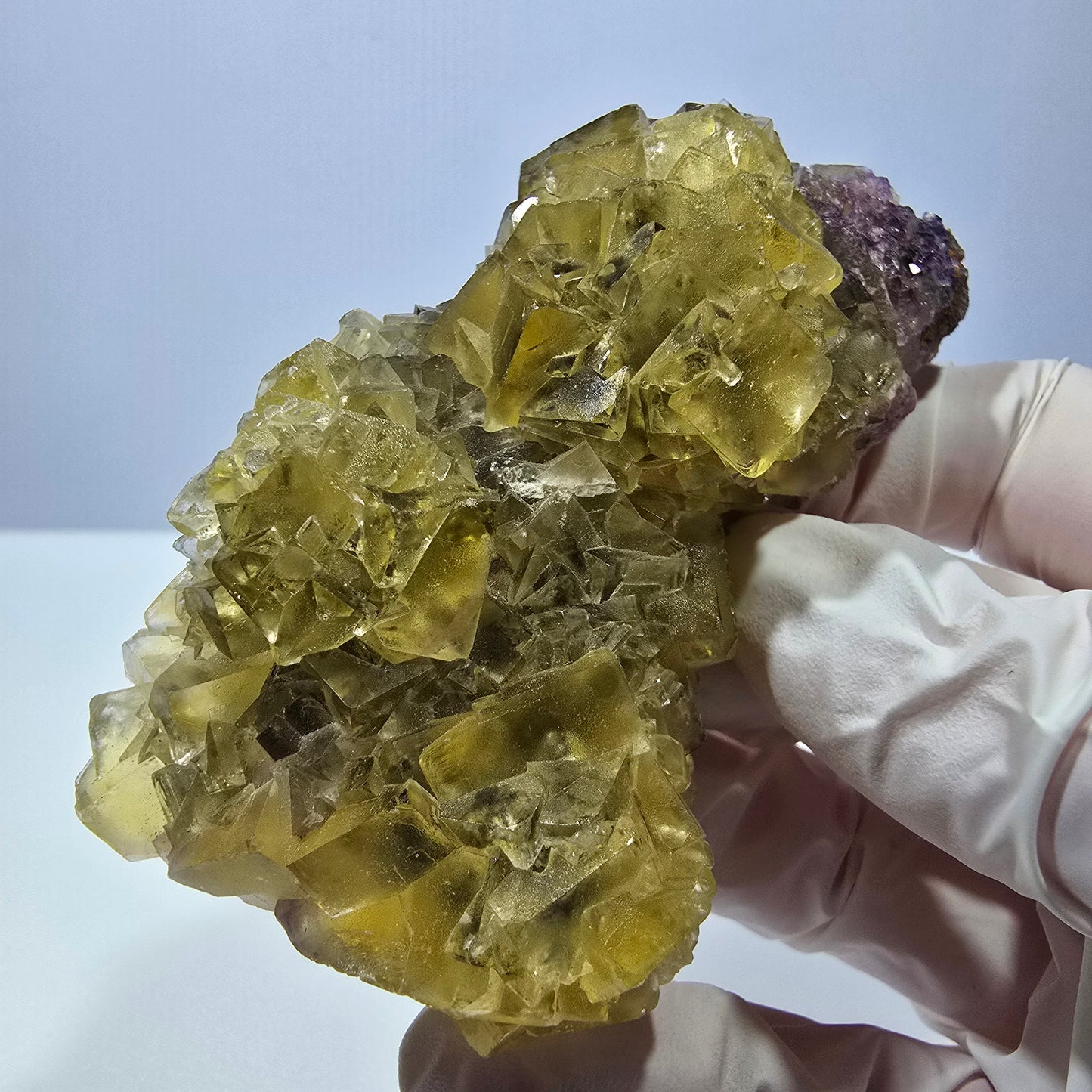 Phantom Fluorit Würfel Stufe, gelb grün Okorusu, Namibia 81*42*20mm