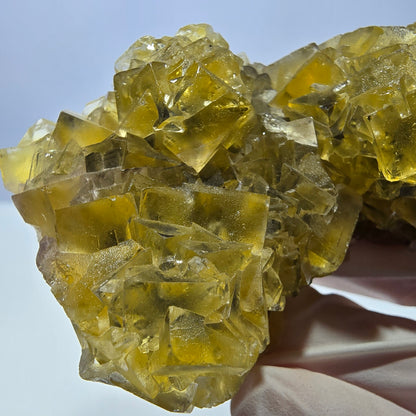 Phantom Fluorit Würfel Stufe, gelb grün Okorusu, Namibia 81*42*20mm