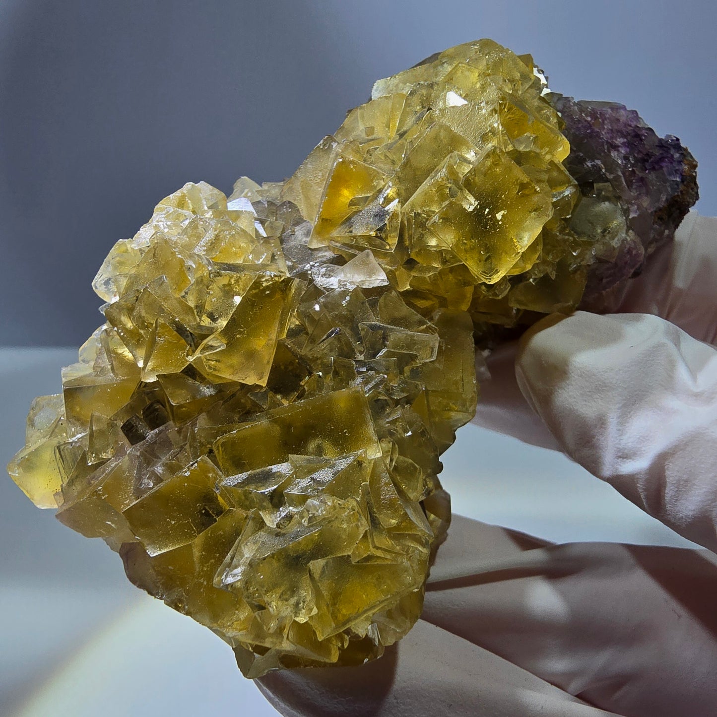 Phantom Fluorit Würfel Stufe, gelb grün Okorusu, Namibia 81*42*20mm