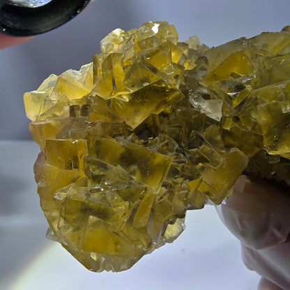 Phantom Fluorit Würfel Stufe, gelb grün Okorusu, Namibia 81*42*20mm