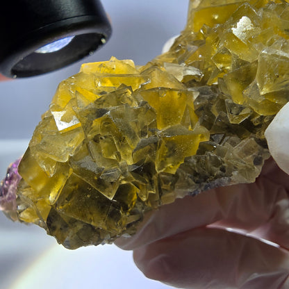 Phantom Fluorit Würfel Stufe, gelb grün Okorusu, Namibia 81*42*20mm