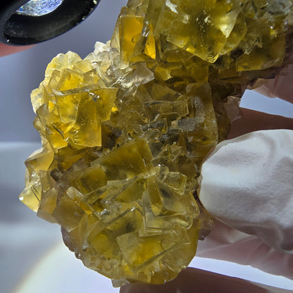 Phantom Fluorit Würfel Stufe, gelb grün Okorusu, Namibia 81*42*20mm