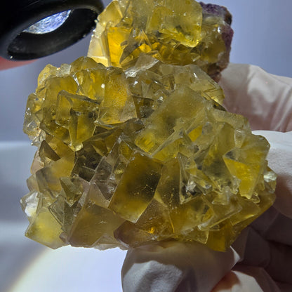 Phantom Fluorit Würfel Stufe, gelb grün Okorusu, Namibia 81*42*20mm