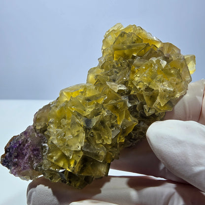 Phantom Fluorit Würfel Stufe, gelb grün Okorusu, Namibia 81*42*20mm