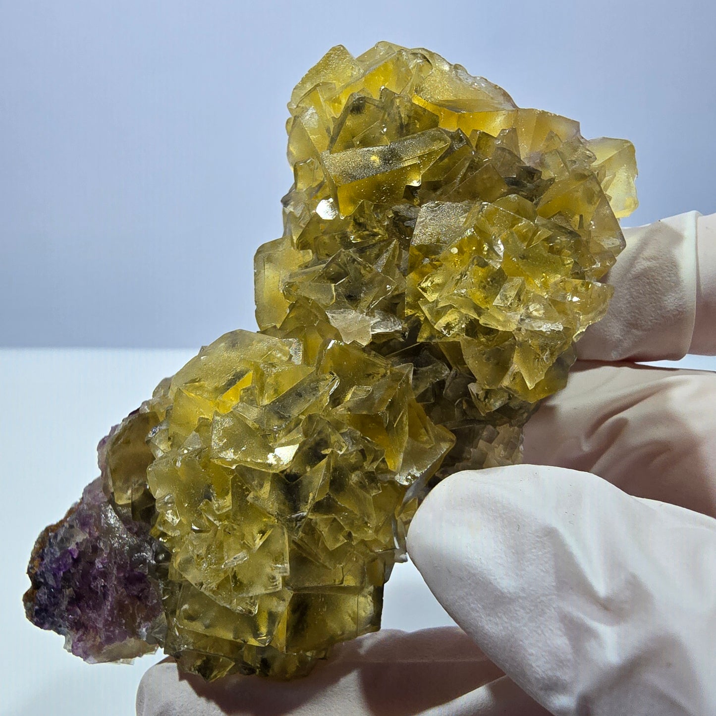 Phantom Fluorit Würfel Stufe, gelb grün Okorusu, Namibia 81*42*20mm