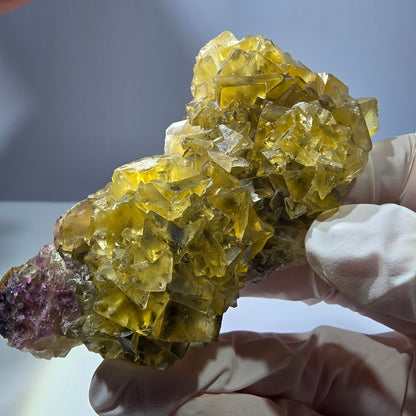 Phantom Fluorit Würfel Stufe, gelb grün Okorusu, Namibia 81*42*20mm