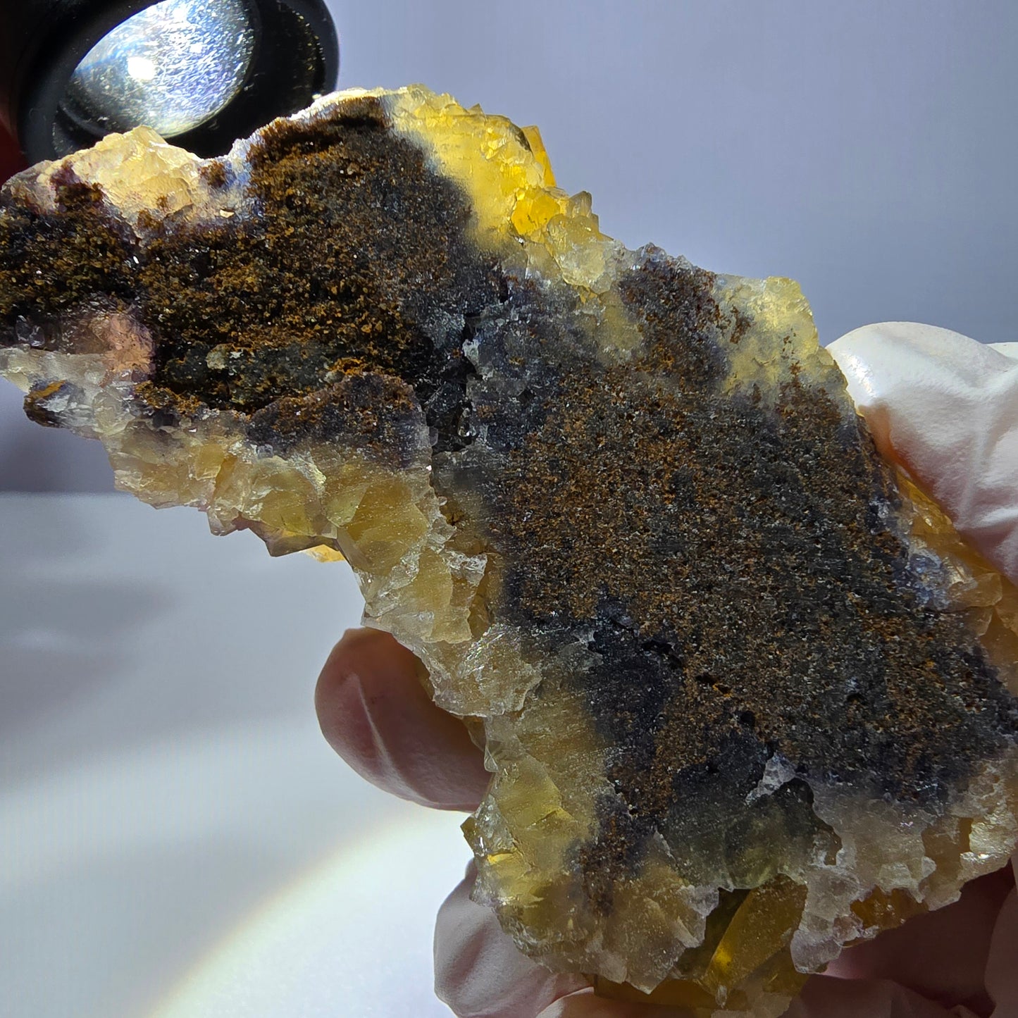 Phantom Fluorit Würfel Stufe, gelb grün Okorusu, Namibia 81*42*20mm