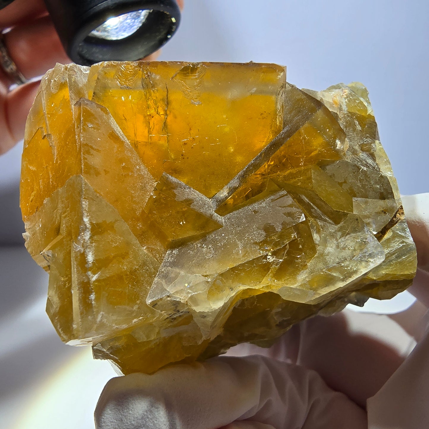 Große Phantom Fluorit Würfel Stufe gelb, grün Okorusu, Namibia 70*67*55mm