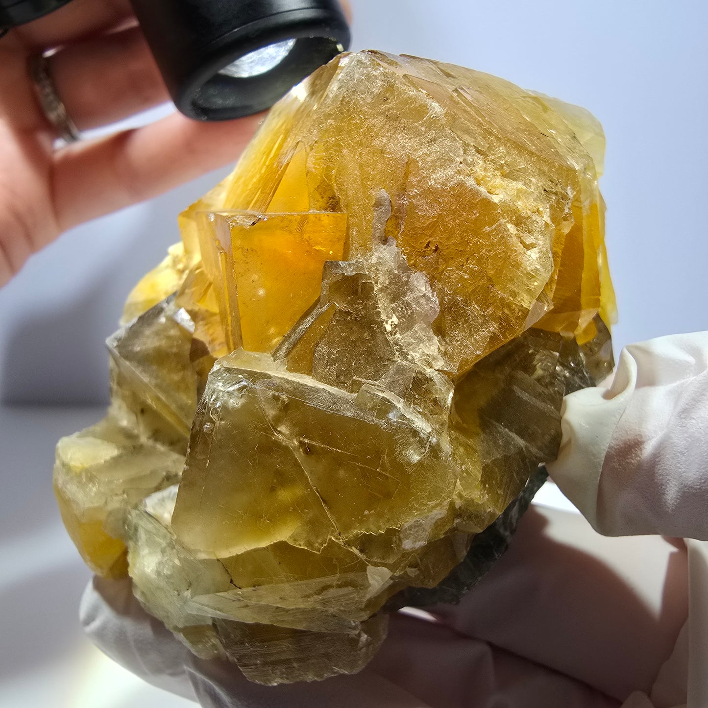 Große Phantom Fluorit Würfel Stufe gelb, grün Okorusu, Namibia 70*67*55mm