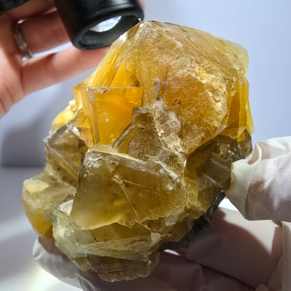 Große Phantom Fluorit Würfel Stufe gelb, grün Okorusu, Namibia 70*67*55mm