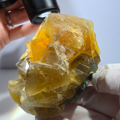 Große Phantom Fluorit Würfel Stufe gelb, grün Okorusu, Namibia 70*67*55mm