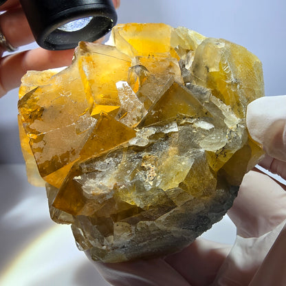 Große Phantom Fluorit Würfel Stufe gelb, grün Okorusu, Namibia 70*67*55mm