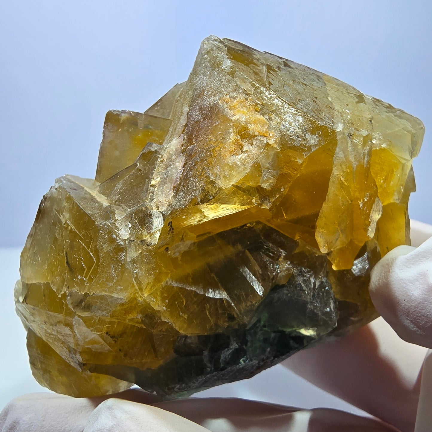 Große Phantom Fluorit Würfel Stufe gelb, grün Okorusu, Namibia 70*67*55mm