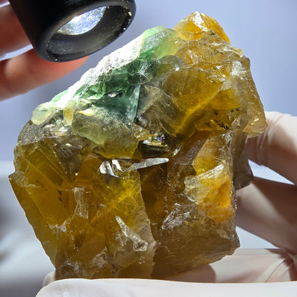 Große Phantom Fluorit Würfel Stufe gelb, grün Okorusu, Namibia 70*67*55mm