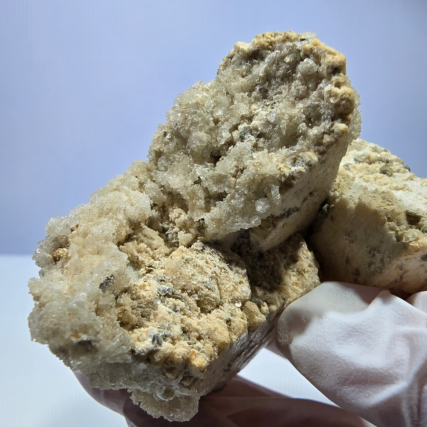 Große Hyalit Opal, Orthoklas, Muskovit Stufe Erongo, Namibia 65*61*56mm