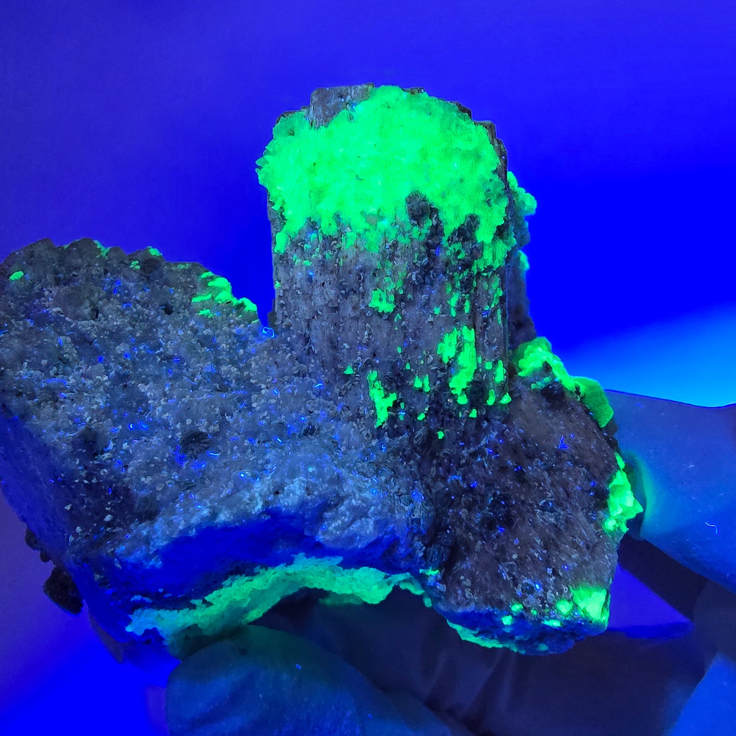 Große Hyalit Opal, Orthoklas, Muskovit Stufe Erongo, Namibia 65*61*56mm