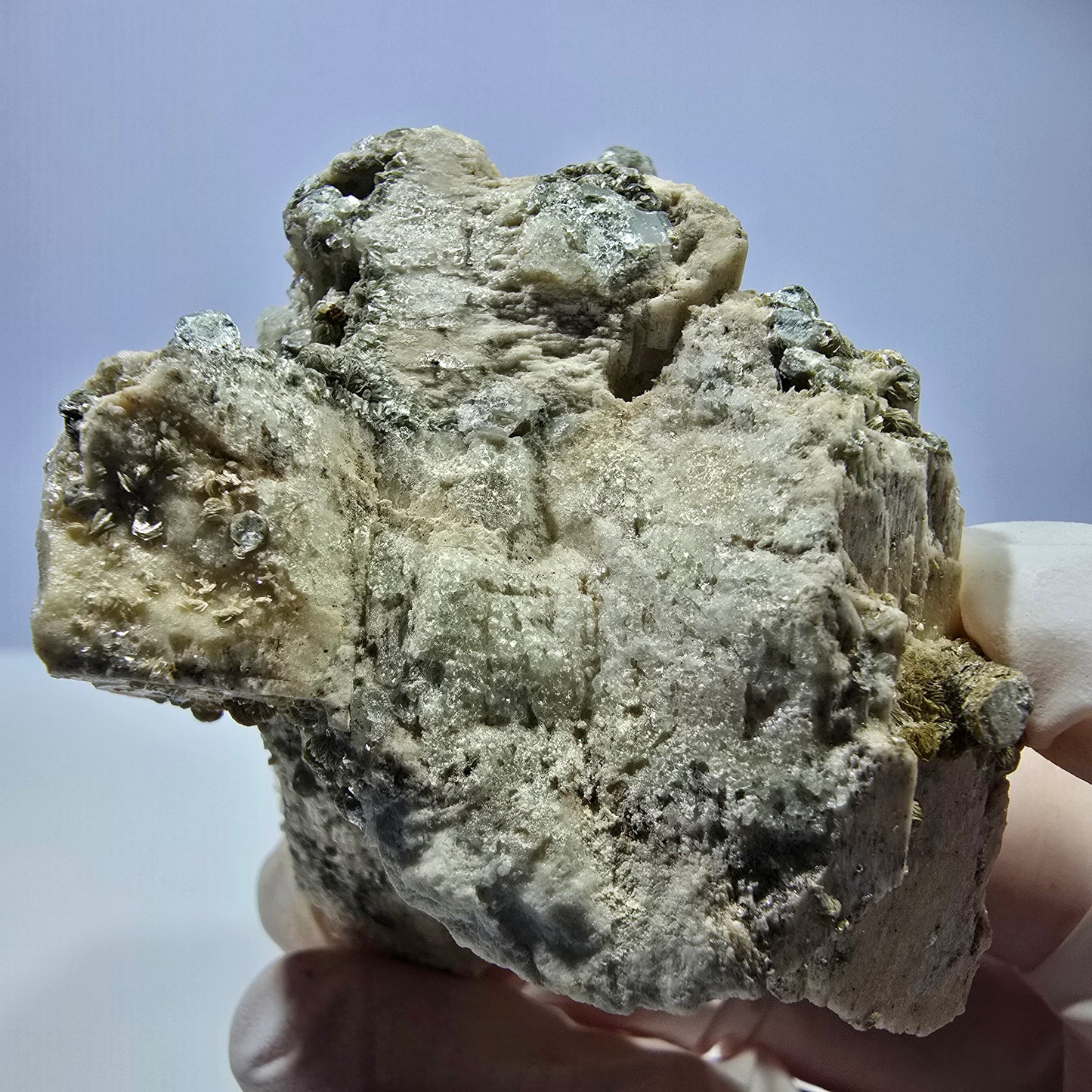 Große Hyalit Opal, Orthoklas, Muskovit Stufe Erongo, Namibia 65*61*56mm