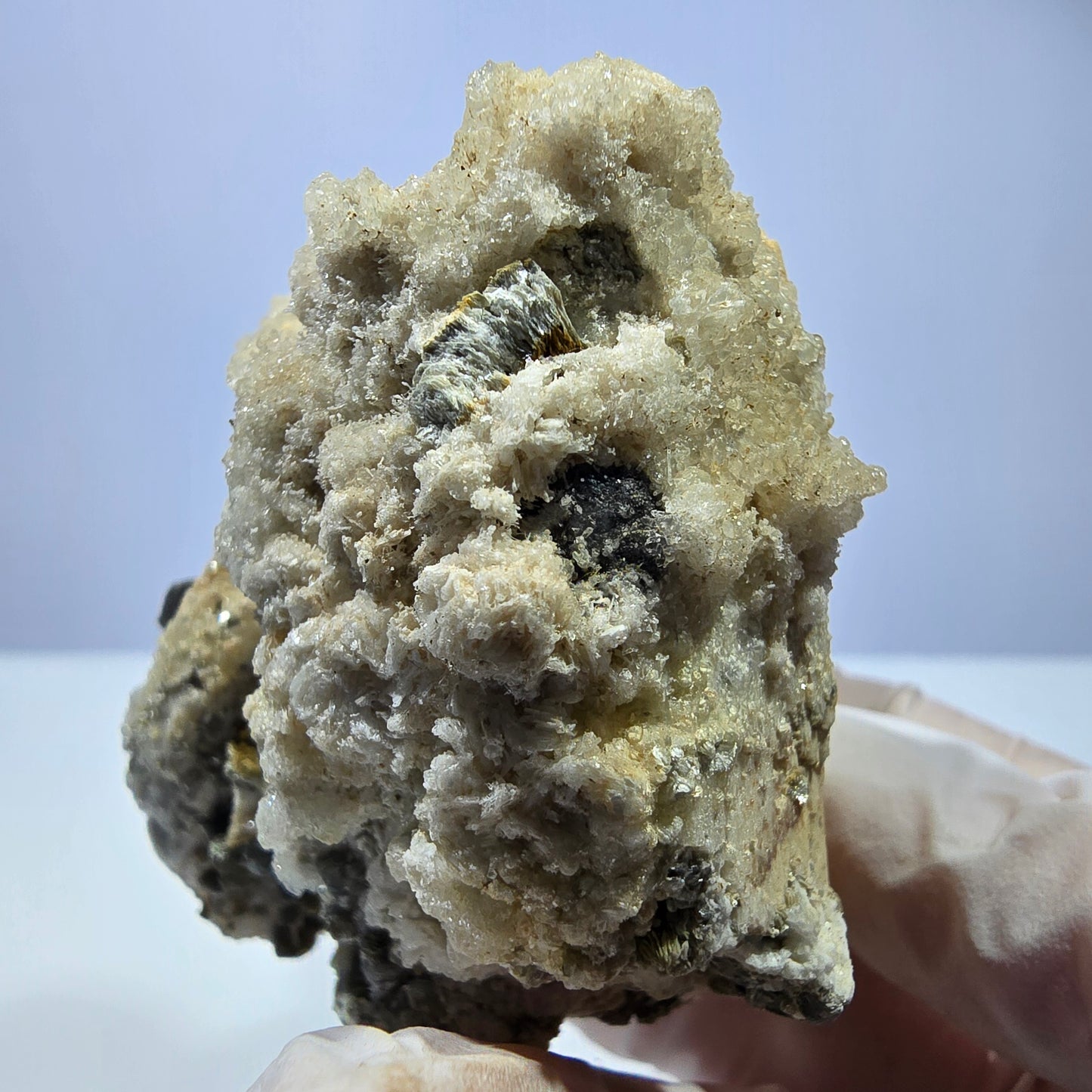 Große Hyalit Opal, Orthoklas, Muskovit Stufe Erongo, Namibia 65*61*56mm