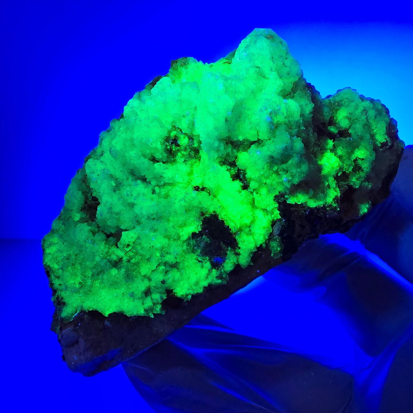 Große Fluorit, Hyalit Opal, Orthoklas, Schörl Turmalin Stufe Erongo, Namibia 91*59*52mm