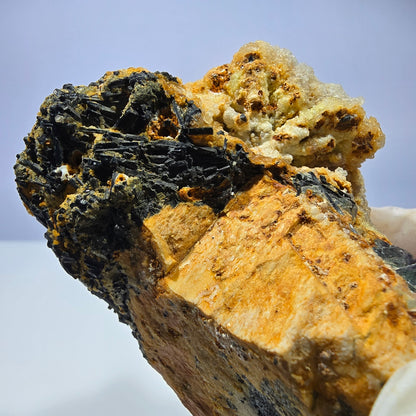 Große Fluorit, Hyalit Opal, Orthoklas, Schörl Turmalin Stufe Erongo, Namibia 91*59*52mm