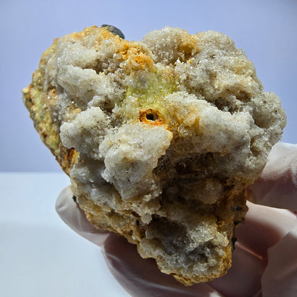 Große Fluorit, Hyalit Opal, Orthoklas, Schörl Turmalin Stufe Erongo, Namibia 91*59*52mm