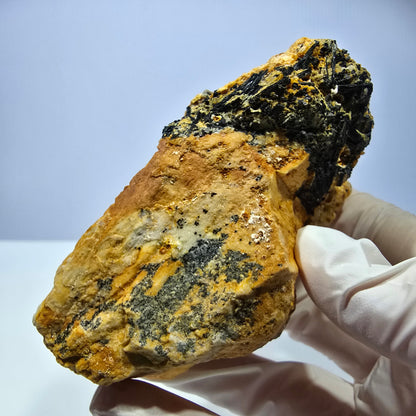 Große Fluorit, Hyalit Opal, Orthoklas, Schörl Turmalin Stufe Erongo, Namibia 91*59*52mm