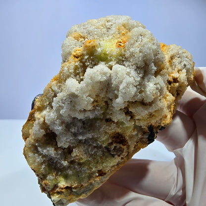 Große Fluorit, Hyalit Opal, Orthoklas, Schörl Turmalin Stufe Erongo, Namibia 91*59*52mm