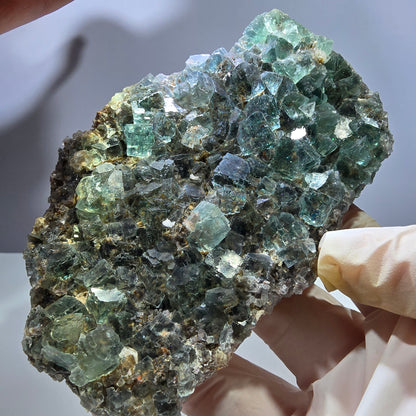 Große Phantom Fluorit, Quarz Stufe Okorusu, Namibia 108*74*34mm