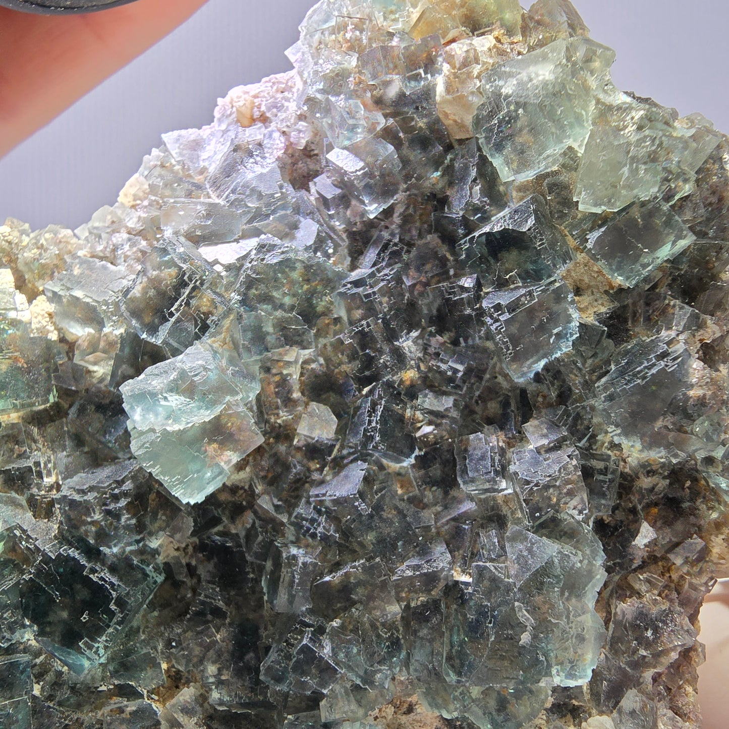 Große Phantom Fluorit, Quarz Stufe Okorusu, Namibia 108*74*34mm