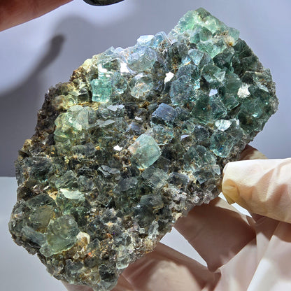 Große Phantom Fluorit, Quarz Stufe Okorusu, Namibia 108*74*34mm