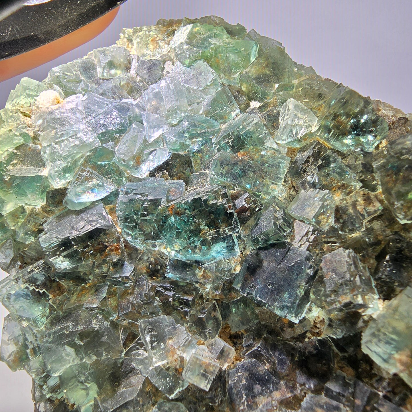 Große Phantom Fluorit, Quarz Stufe Okorusu, Namibia 108*74*34mm