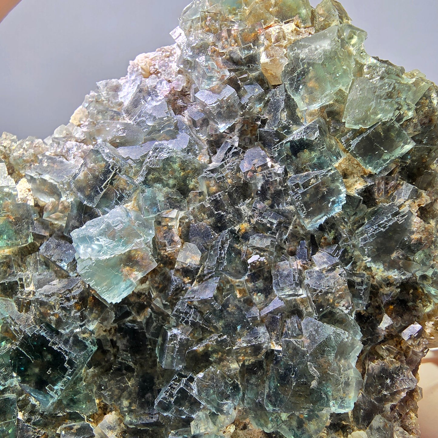 Große Phantom Fluorit, Quarz Stufe Okorusu, Namibia 108*74*34mm